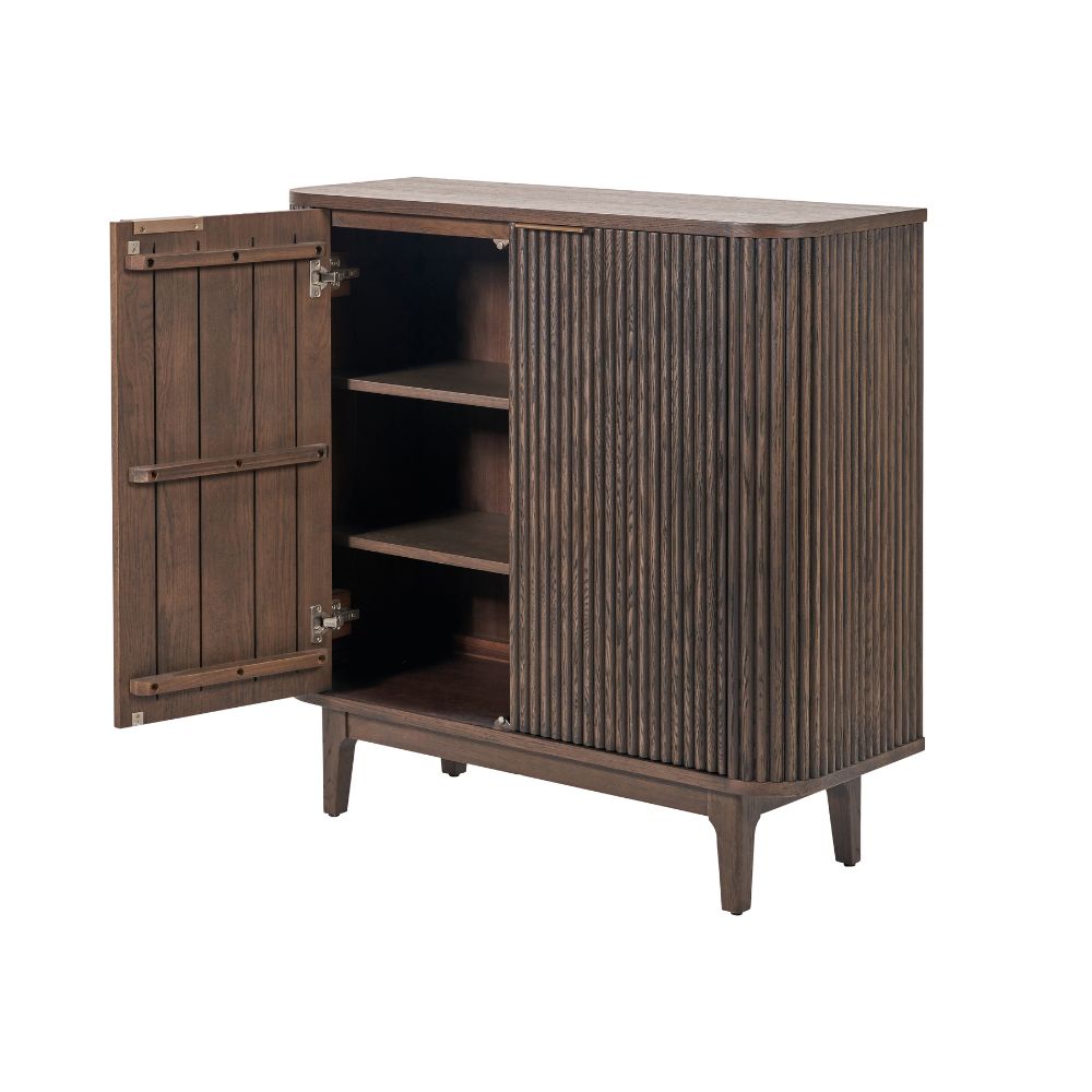 Raie Dark Brown Pine Wood Sideboard