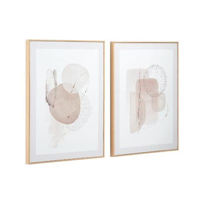 Canvases Natural Abstract with Natural Frame (Set of 2)