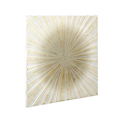 Metal Light Grey and Gold Starburst Wall Art