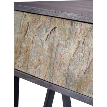 Verde Black Mango Wood 2 Drawer Console Table