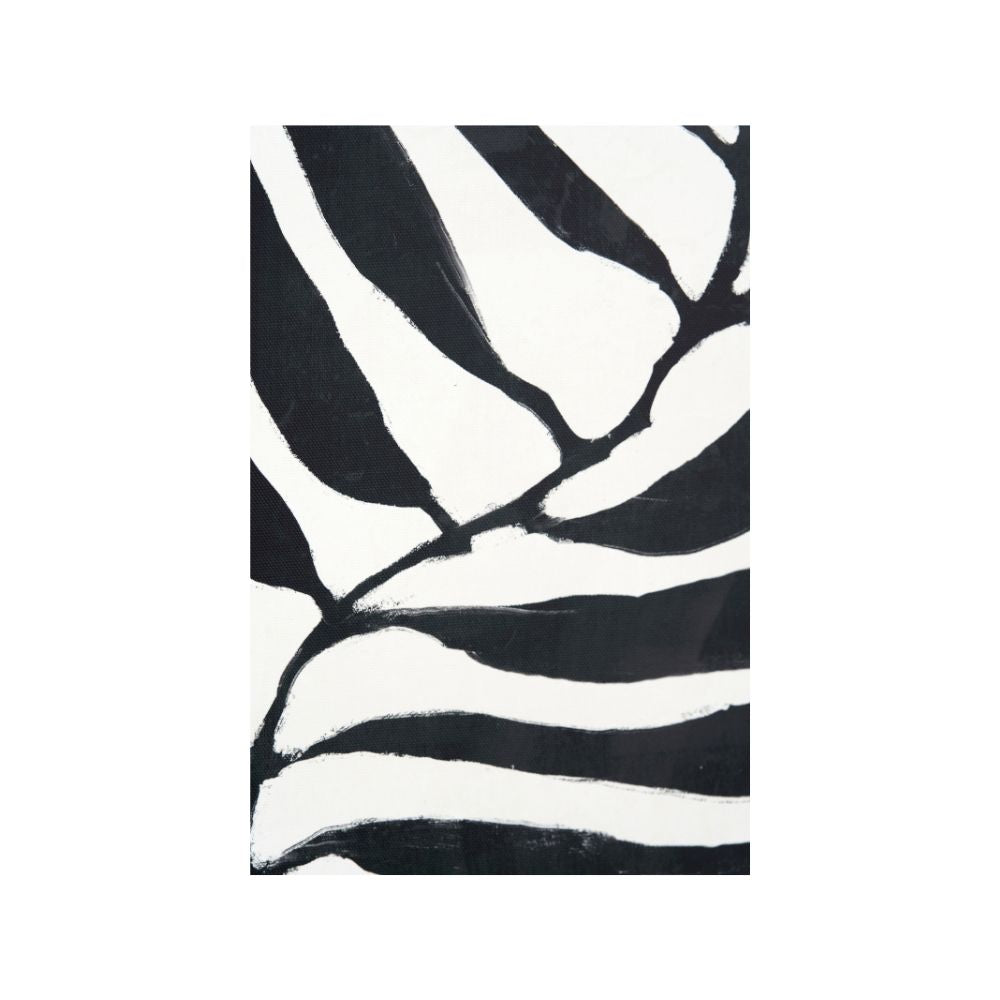 Canvases Black Leaf Print with Black Frames (Set of 2)