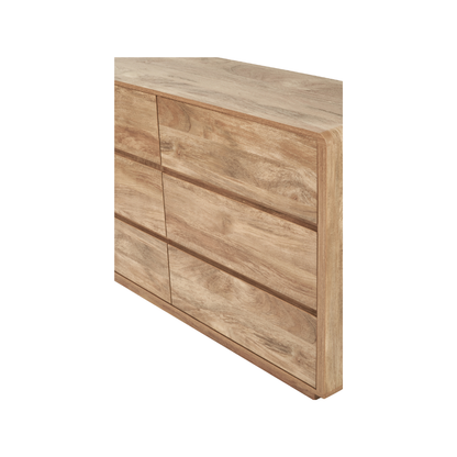 Eversley Oak Effect Veneer 6 Drawer Sideboard