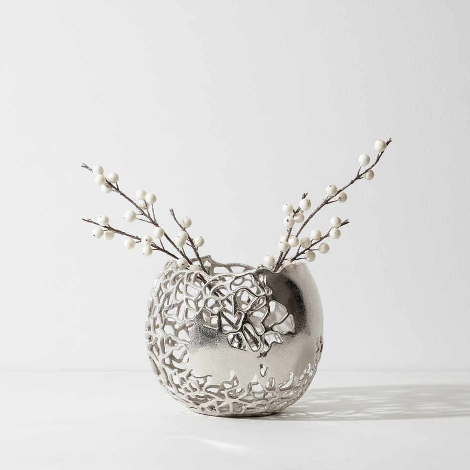 Apo Coral Aluminium Spherical Vase