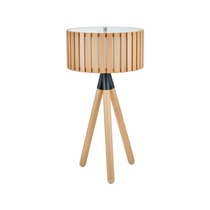 Rabanne Slatted Pine Wood Tripod Table Lamp