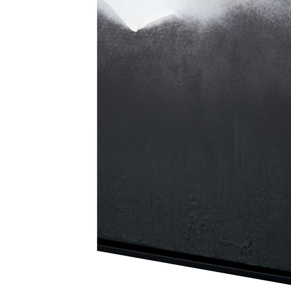 Square Canvas Monochrome Abstract with Black Frame