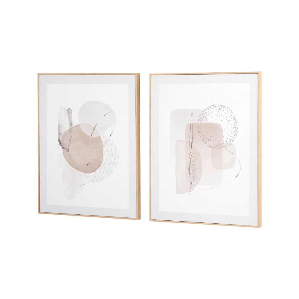 Canvases Natural Abstract with Natural Frame (Set of 2)