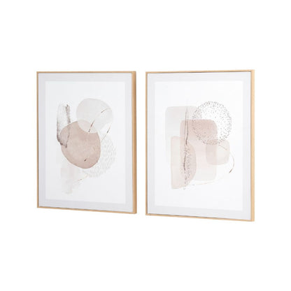 Canvases Natural Abstract with Natural Frame (Set of 2)