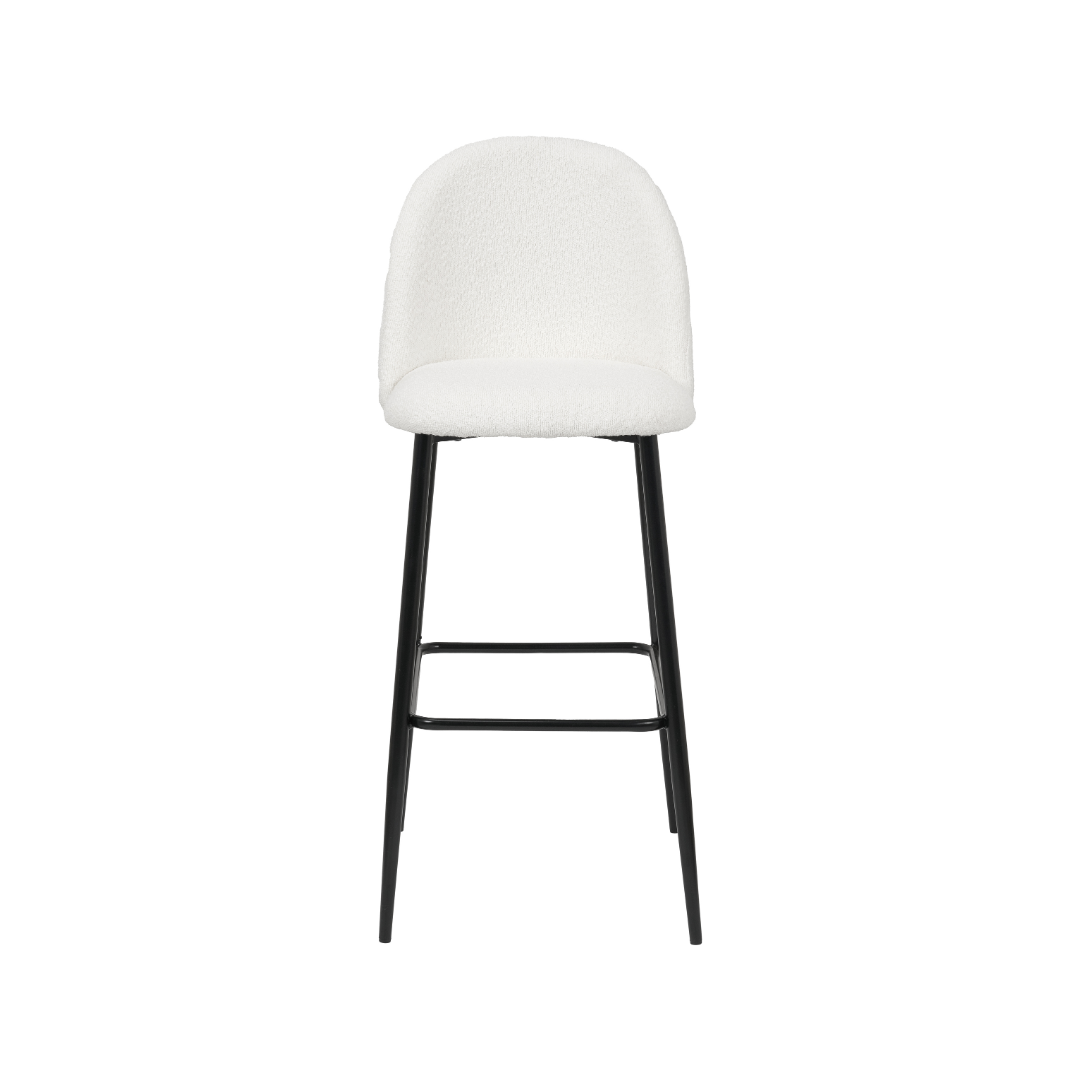 Turi Pebble Black Metal Bar Stool