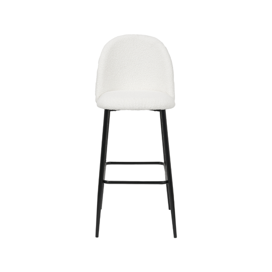 Turi Pebble Black Metal Bar Stool