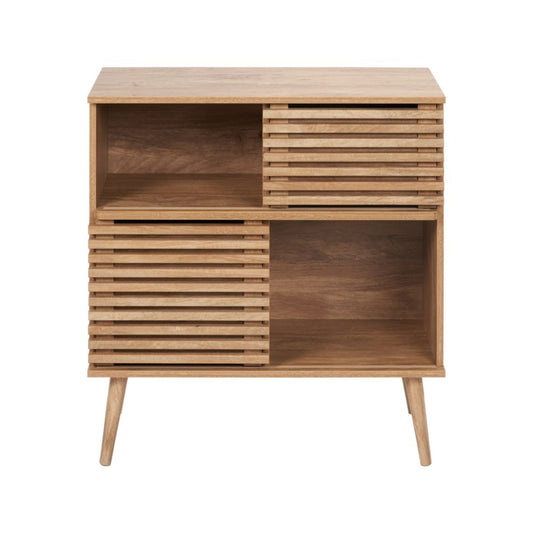 Larvik Natural Eucalyptus Wood 2 Door 2 Shelf Unit