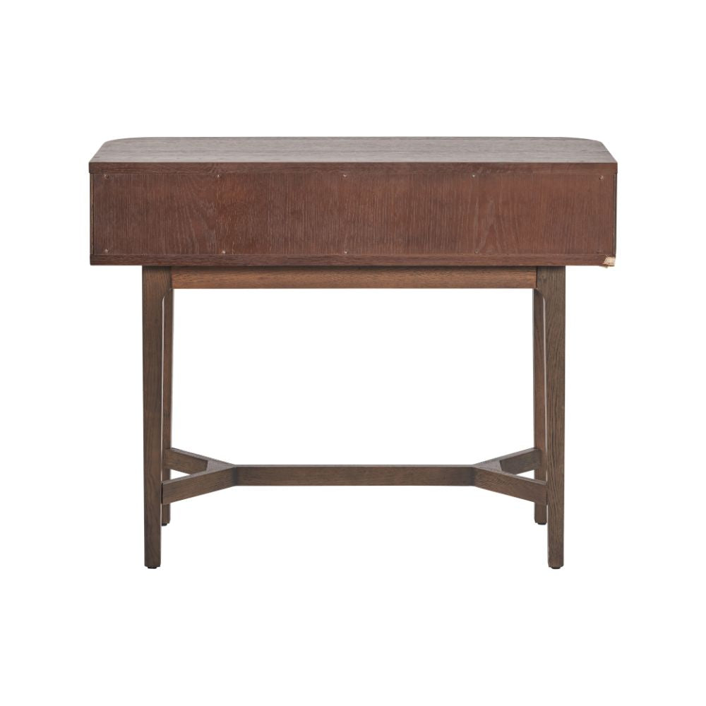 Raie Ribbed Oak and Pine Wood Console Table