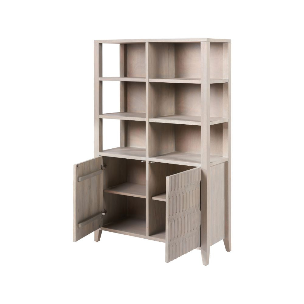 Khao Mango Wood 2 Door 6 Niche Shelf Unit