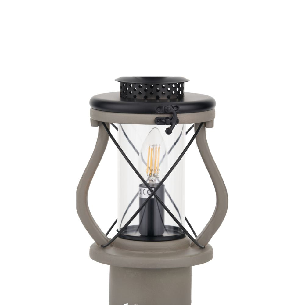 Gibson Pine Wood White Lantern Table Lamp