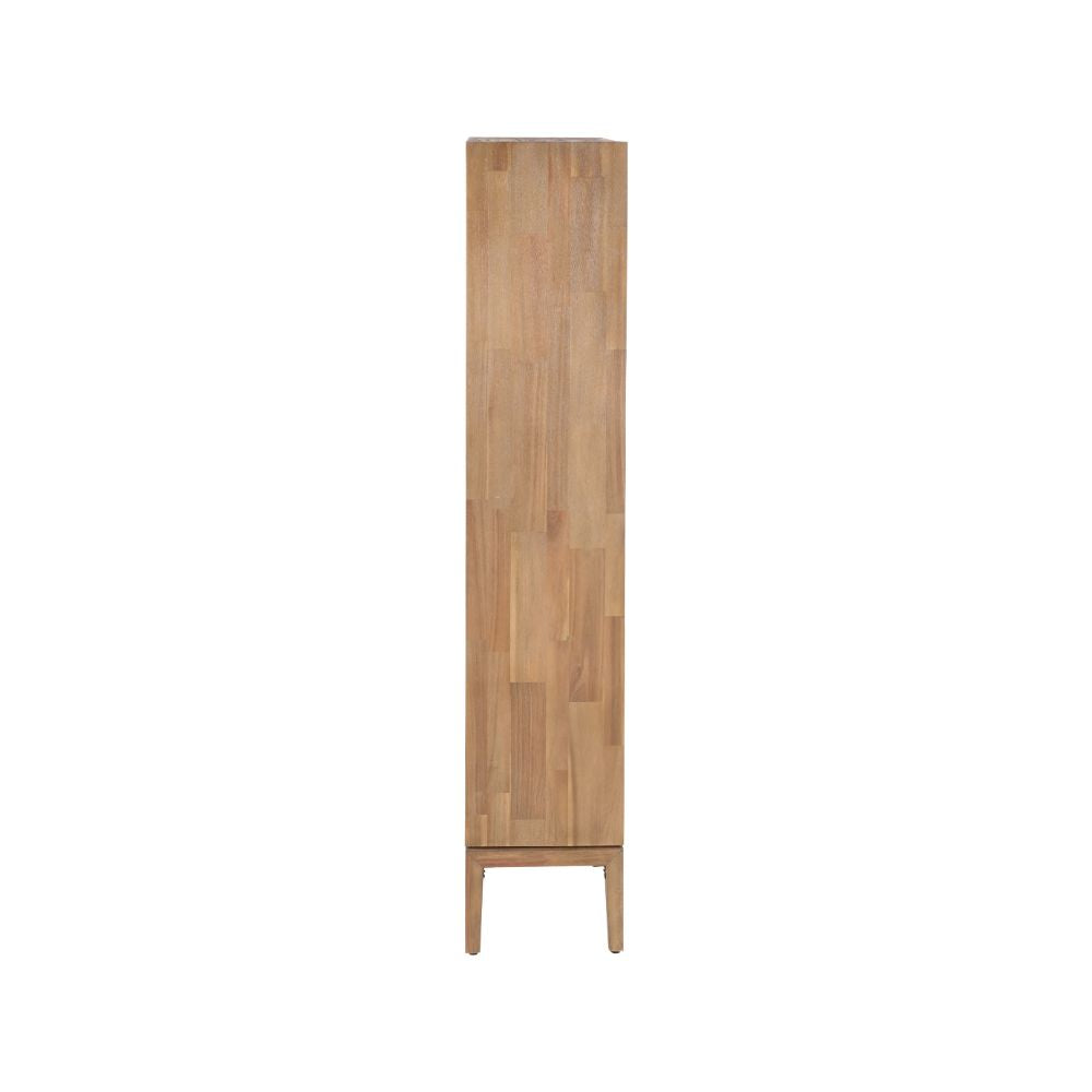 Gio Acacia Wood 2 Drawer 7 Niche Display Cabinet