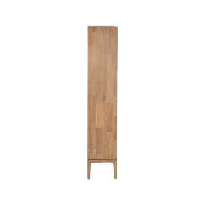 Gio Acacia Wood 2 Drawer 7 Niche Display Cabinet