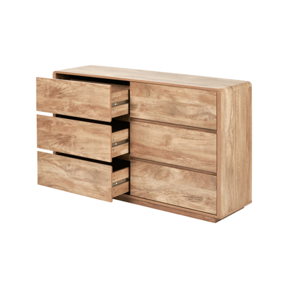 Eversley Oak Effect Veneer 6 Drawer Sideboard