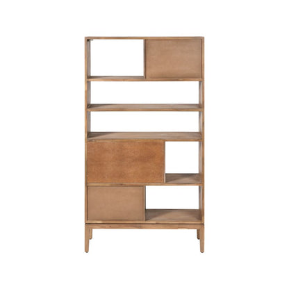 Gio Acacia Wood 2 Drawer 7 Niche Display Cabinet