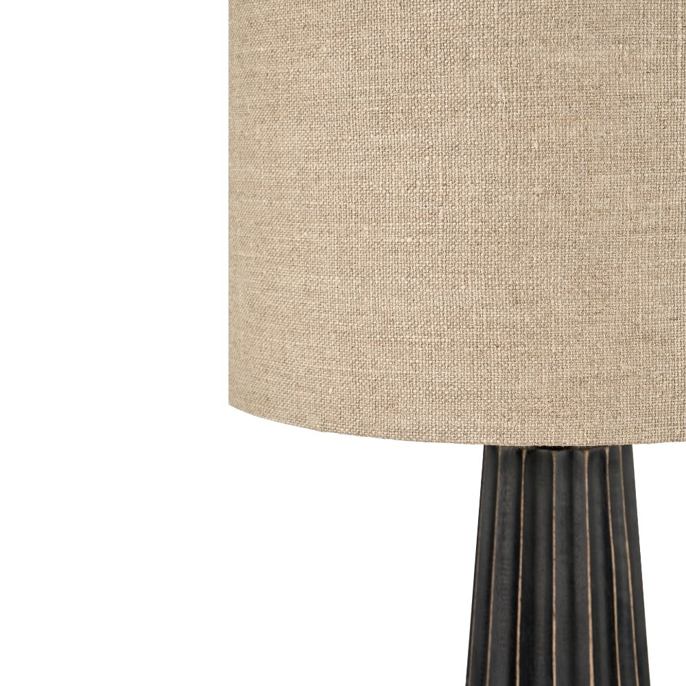 Draydon Mango Wood Textured Cone Table Lamp
