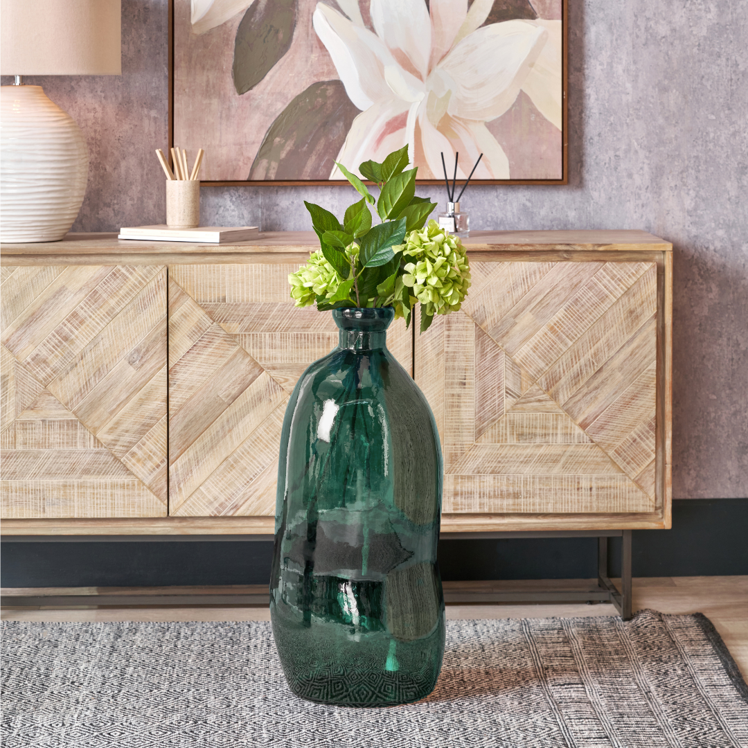 Organic Shaped Recycled Glass Tall Vase