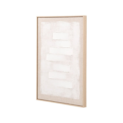 Textured Canvas White and Natural with Natural Frame