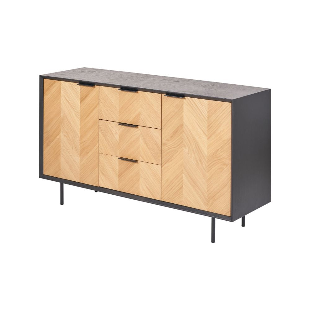 Hailee Pine Wood 2 Door 3 Drawer Sideboard