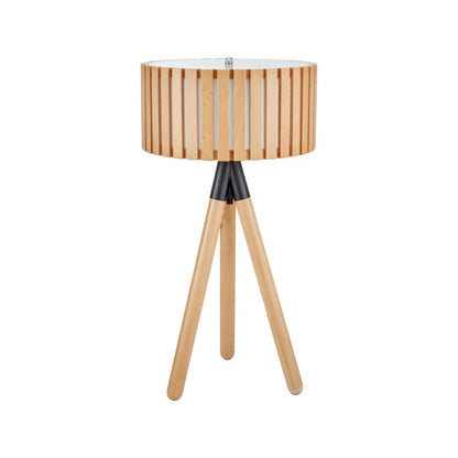 Rabanne Slatted Pine Wood Tripod Table Lamp