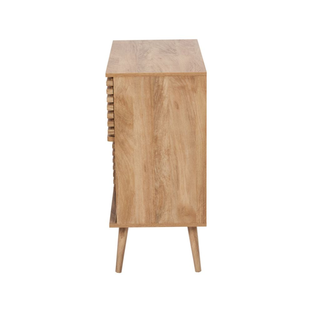 Larvik Natural Eucalyptus Wood 2 Door 2 Shelf Unit