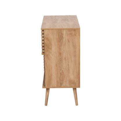 Larvik Natural Eucalyptus Wood 2 Door 2 Shelf Unit