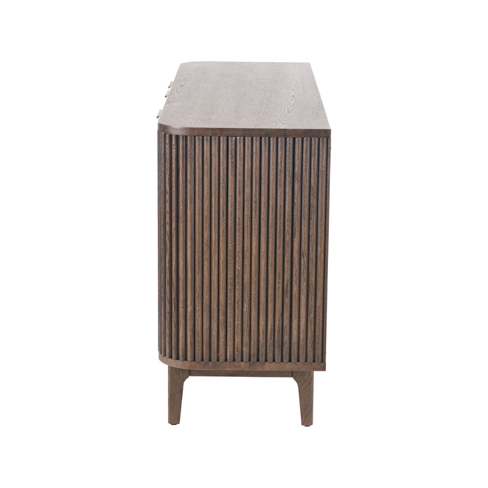 Raie Dark Brown Pine Wood 3 door Sideboard