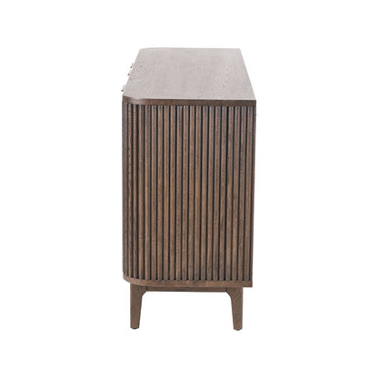 Raie Dark Brown Pine Wood 3 door Sideboard