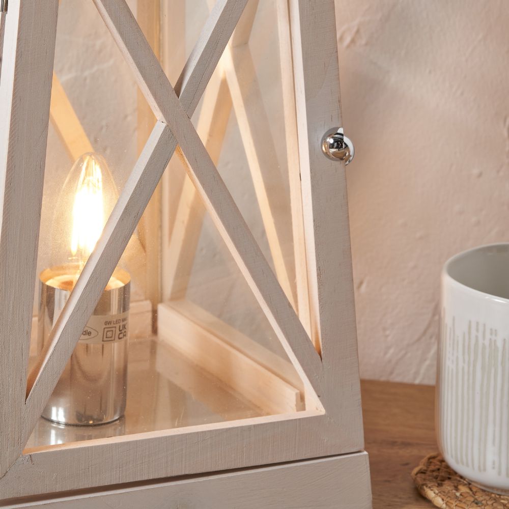 Devon Chrome Lantern Table Lamp