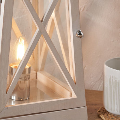 Devon Chrome Lantern Table Lamp