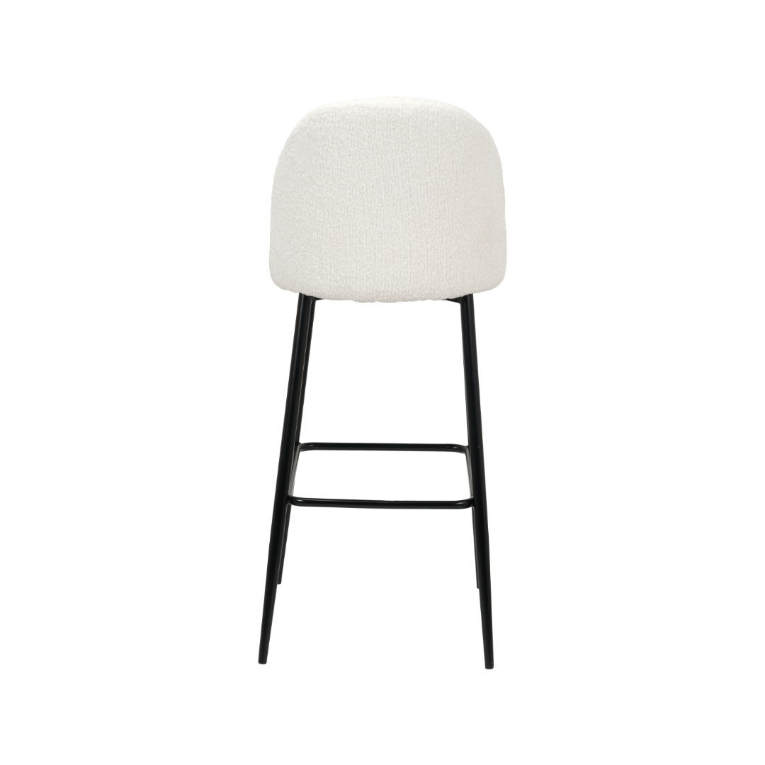 Turi Pebble Black Metal Bar Stool