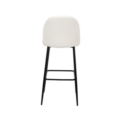 Turi Pebble Black Metal Bar Stool
