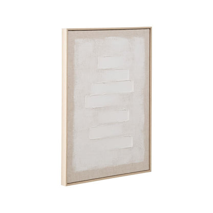 Textured Canvas White and Natural with Natural Frame