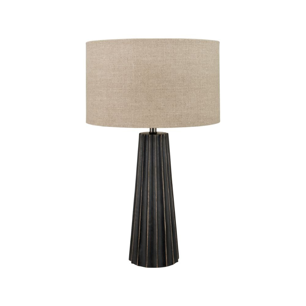 Draydon Mango Wood Textured Cone Table Lamp
