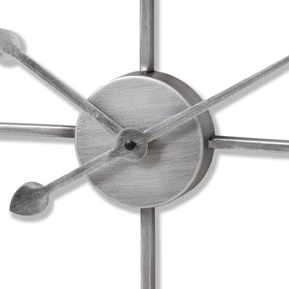 Skeleton Heart Silver Wall Clock