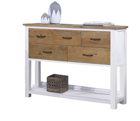 Splash of White Reclaimed Wood Console Table