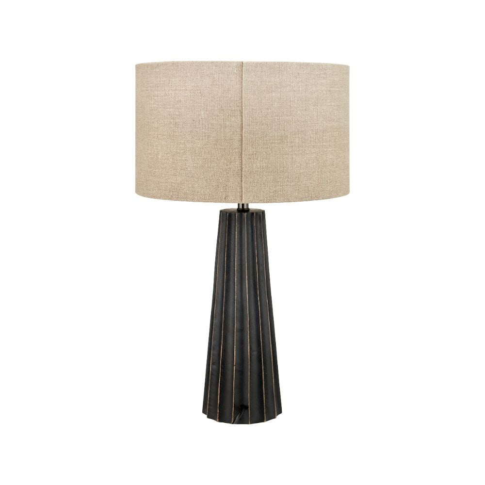 Draydon Mango Wood Textured Cone Table Lamp