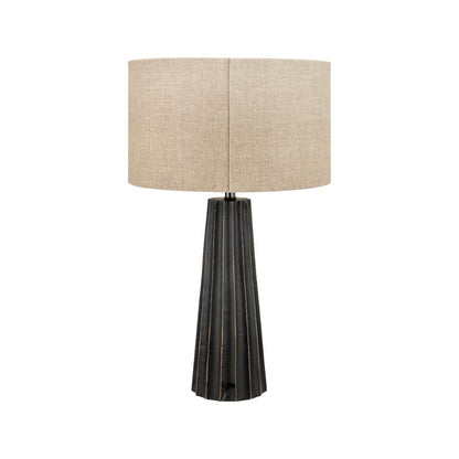 Draydon Mango Wood Textured Cone Table Lamp