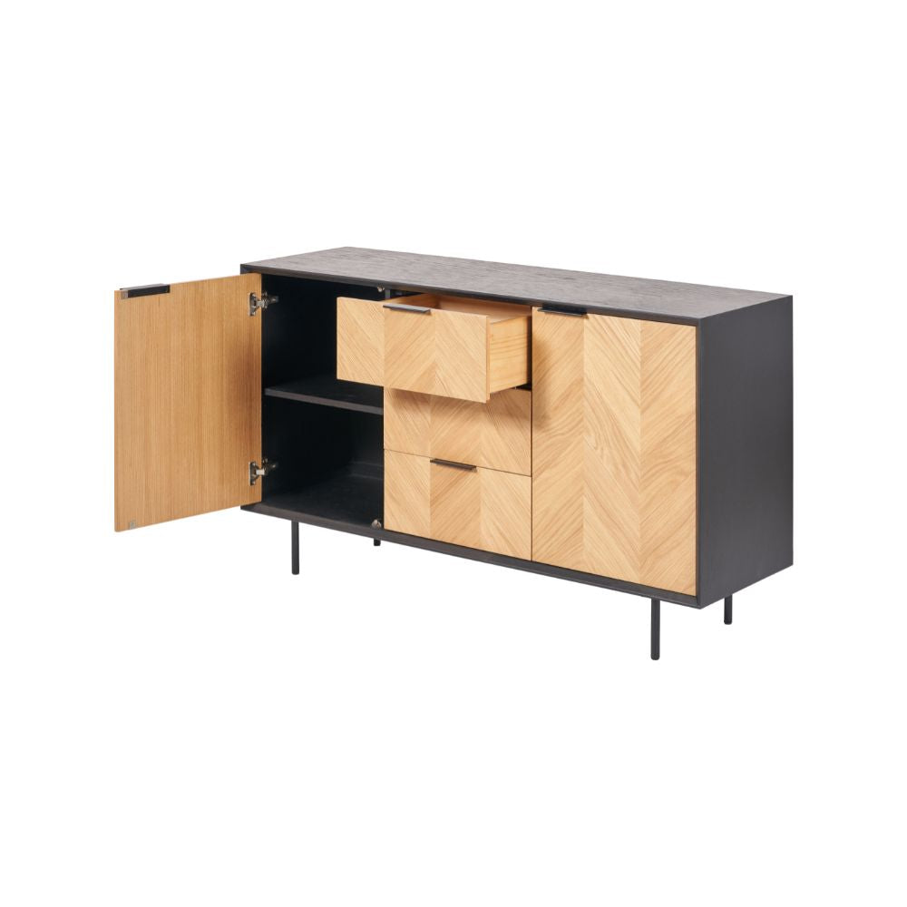 Hailee Pine Wood 2 Door 3 Drawer Sideboard
