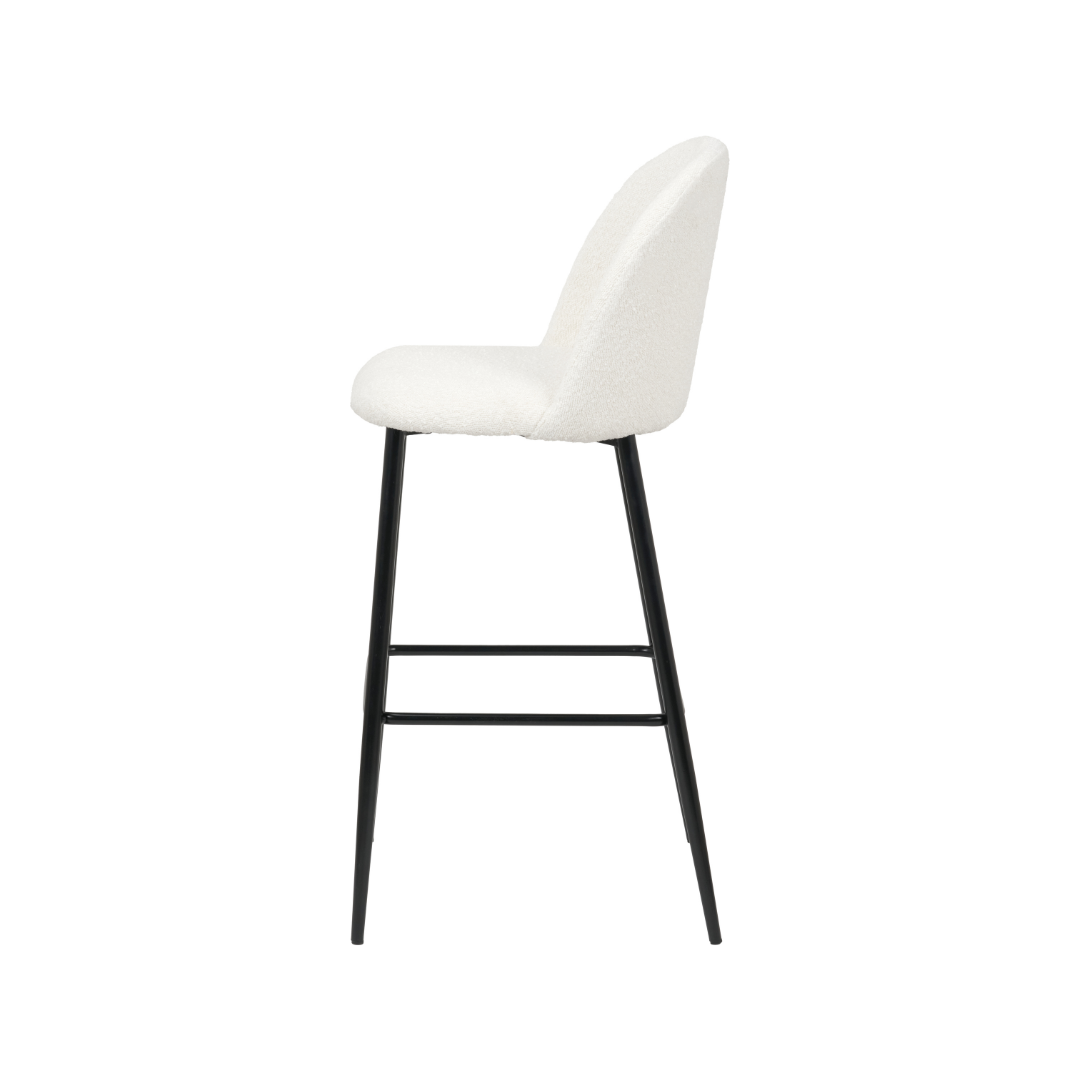 Turi Pebble Black Metal Bar Stool