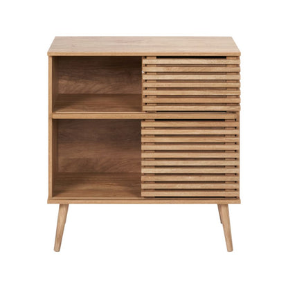 Larvik Natural Eucalyptus Wood 2 Door 2 Shelf Unit