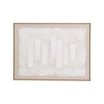Textured Canvas White and Natural with Natural Frame