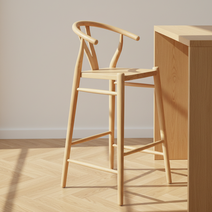 Wishbone 67cm Solid Bar Stool