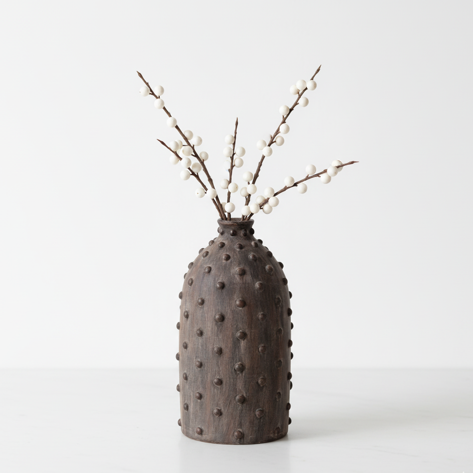 Kali Textured Dot Stoneware Vase