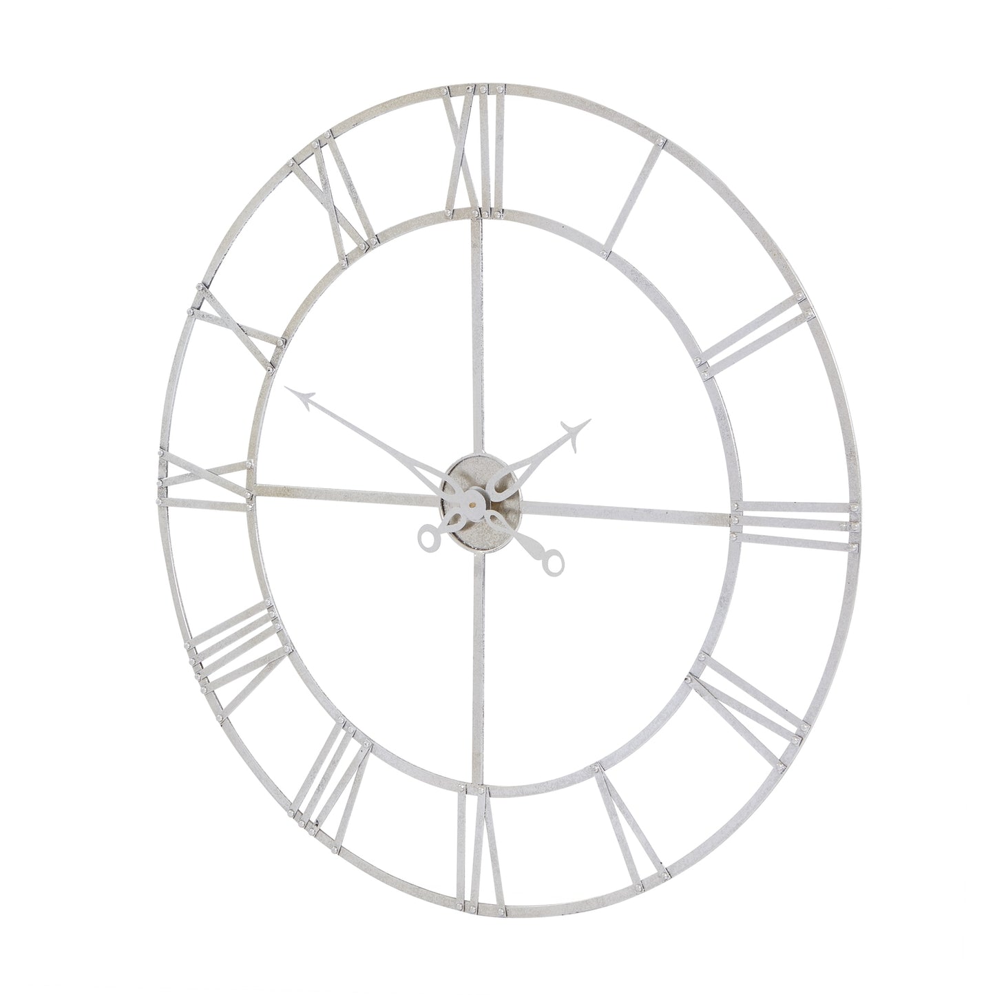 Silver Foil Skeleton Large Wall Clock