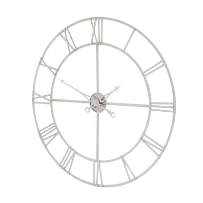 Silver Foil Skeleton Large Wall Clock