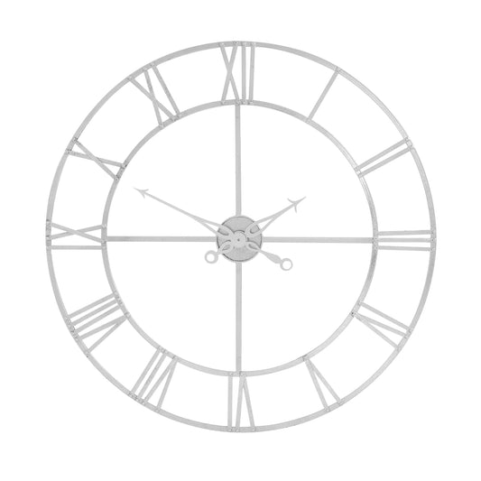 Silver Foil Skeleton Large Wall Clock