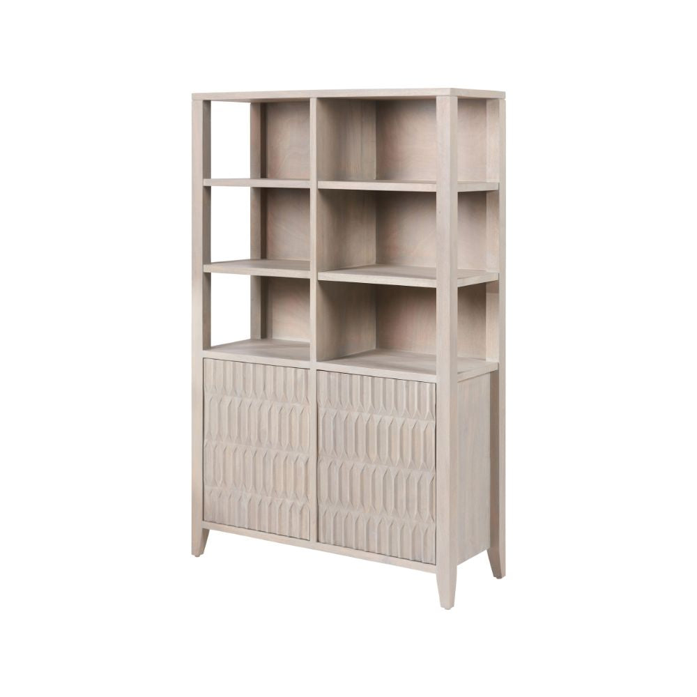 Khao Mango Wood 2 Door 6 Niche Shelf Unit